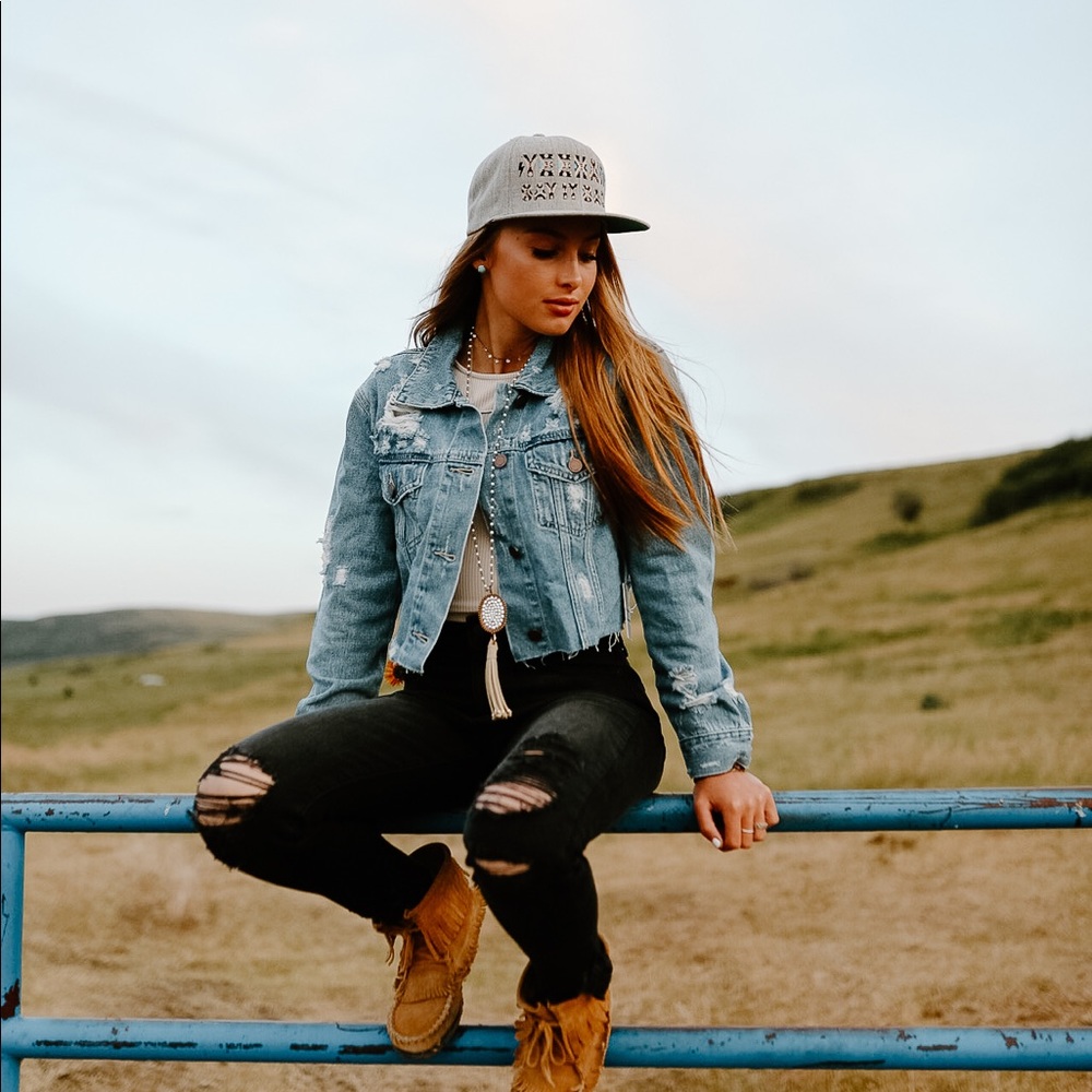 Ripped jean jacket